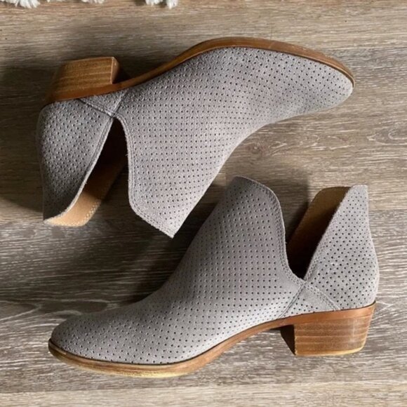 Lucky Brand Grey Suede Ankle Booties - Picture 1 of 5